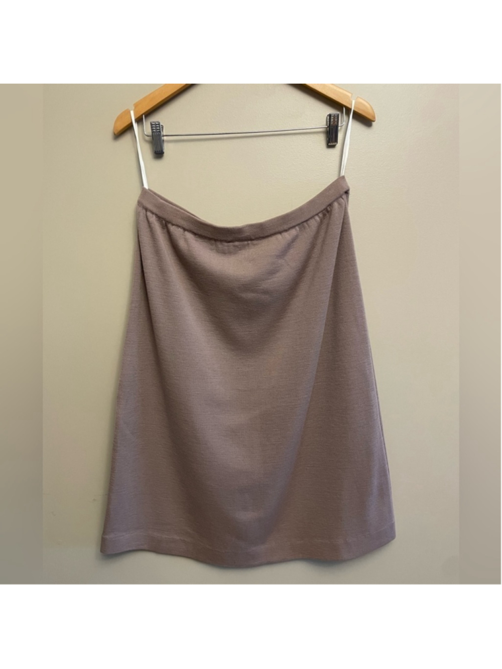 Eaton Vintage 100% Wool Medium Taupe Two Piece Set Skirt Long Sleeve Sweater - Picture 8 of 11